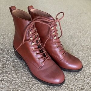 Madewell Leather Lace-Up Boots